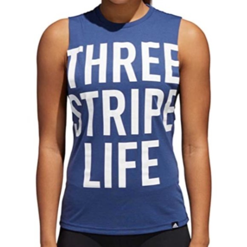Adidas Three Stripe Life Cutoff Tank